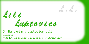 lili luptovics business card